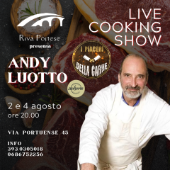 Riva portese  presenta  i piaceri della carne  di e con andy luotto