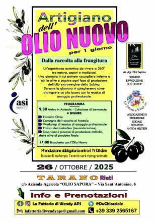 Artigiano dell'olio nuovo per 1 giorno
