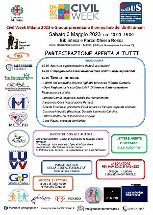 Gradus – gruppi e associazioni per i diritti umani dei genitori separati e dei loro figli. milano civil week 2023