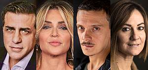 Simone montedoro, paola barale, mauro conte, ilaria canalini in tris di cuori di toni forn