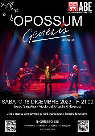 Concerto “the sands of time – opossum live tributo ai genesis per i bambini dell’ospedale civile