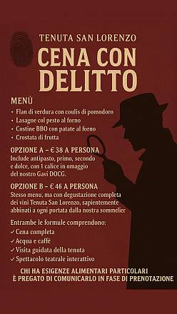 Dena con degustazione e delitto