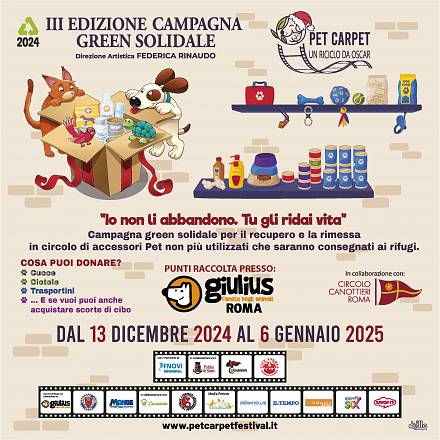 A natale la campagna di riuso & riciclo accessori pet da donare ai rifugi. al via la iii° della campagna green pet carpet.