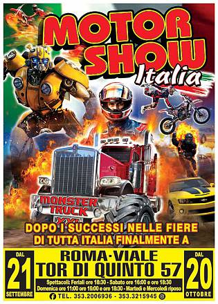 Rombo dei motori dai film celebri, guida estrema e monster truck. arriva anche a roma “motor show italia dopo il successo in tutte le fiere d'italia