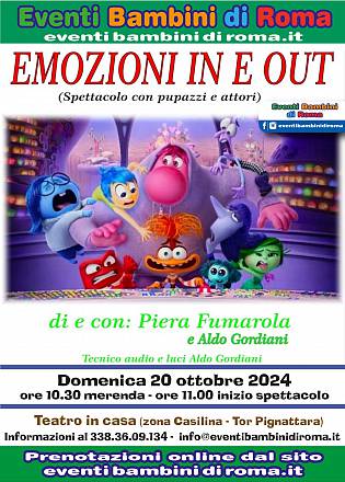 Spettacolo per bambini con pupazzi e attori “emozioni in e out