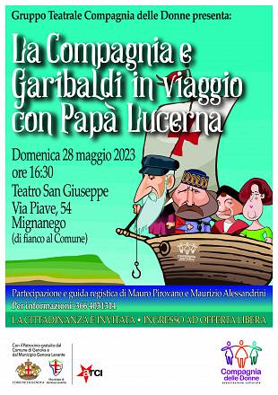 La compagnia e garibaldi in viaggio con papà lucerna
