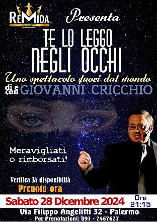 Te lo leggo negli occhi - spettacolo di mentalismo di e con giovanni cricchio