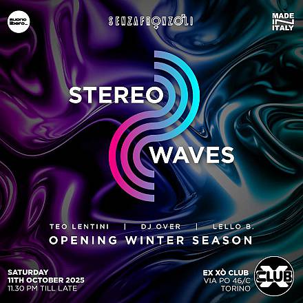 Sabato 11/10/2025 inaugurazione stereo waves @ the club (torino)