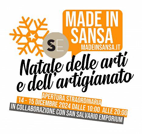 Natale delle arti e dell'artigianato made in sansa con emporium
