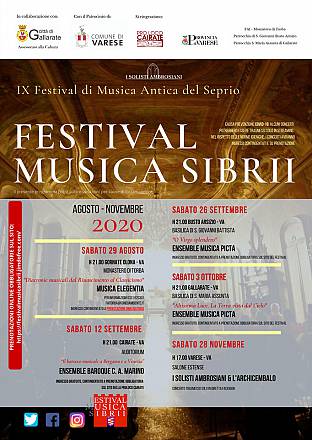 Festival musica sibrii 2020 - ix festival di musica antica del seprio