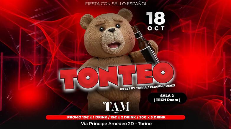 Sabato 18/10/2025 tonteo - erasmus, international, universitari @ tam club