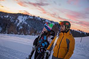 Trentino ski sunrise - rifugio stella d'italia