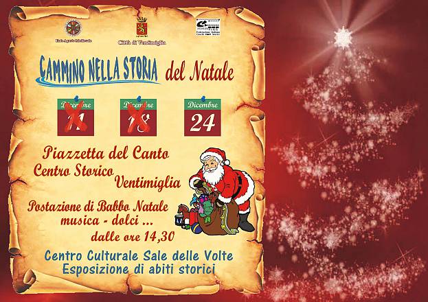 Ventimiglia: scatta una foto con babbo natale. sabato 24 dicembre ultimo appuntamento con il “cammino nella storia del natale