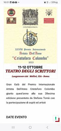 Premio internazionale artista dell'anno cristoforo colombo