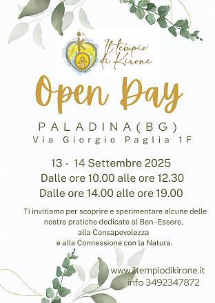 Open day il tempio di kirone
