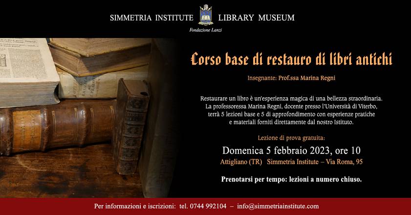 Restauro libri antichi – lezione di prova corso base