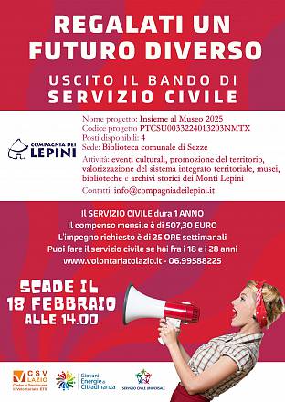 Bando servizio civile universale: insieme al museo 2025