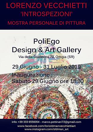 Arte, alla poliego design & art gallery la personale introspezioni di lorenzo vecchietti