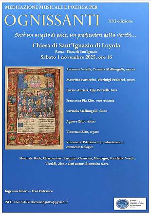 Meditazione musicale e poetica per ognissanti, xxi edizione sarò un angelo di pace, un predicatore della verità… vincenzo zito organo