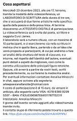 Laboratorio di scrittura - evento online mercoledi' 20/12/2023 dalle ore 17:00 alle ore 20