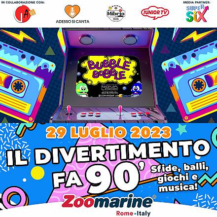 Nostalgia90, il live show più atteso d'italia arriva a zoomarine con una giornata ricca di sfide videogame, balli, personaggi e dj set