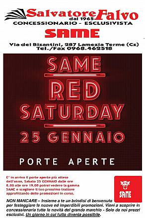 same red saturday 25 gennaio porte aperte