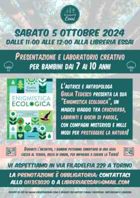 Laboratorio creativo per bambini: “enigmistica ecologica con giulia tedesco
