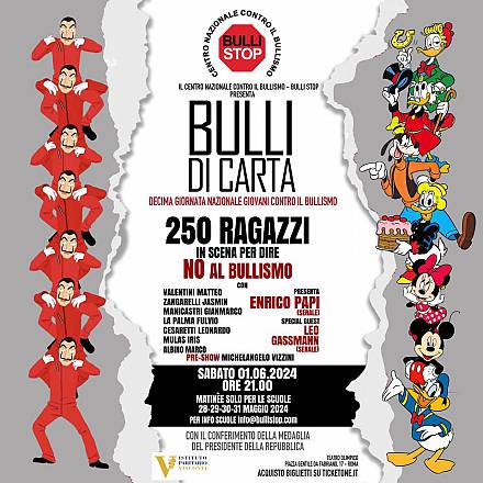 Bulli di carta: il primo giugno torna lo spettacolo annuale dei ragazzi di bulli stop.