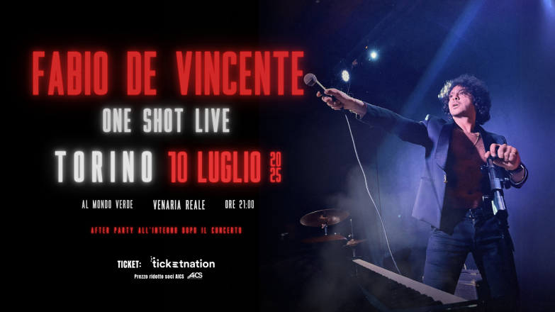 Fabio de vincente in concerto il 10 luglio a venaria reale - torino